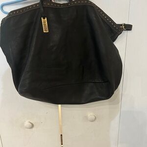 I’Opelle Italia Genuine Leather LargeChic Black  shoulder bagwith Studded Detail